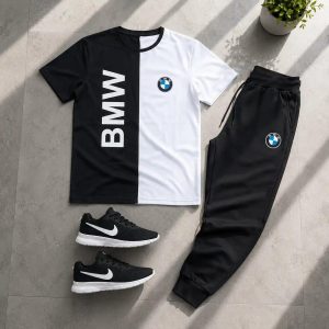 پکیج ست تیشرت شلوار bmw مردانه مدل Noman کفش ورزشی مدل Pavlo
