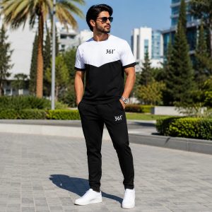 ست تیشرت شلوار مردانه 361 مدل W15-مشکی