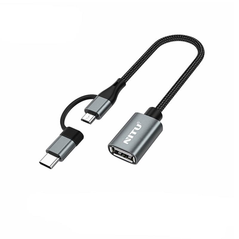 تبدیل دو کاره OTG MICRO USB / TYPE C به USB 3.0 نیتو مدل NITU NT-CN21
