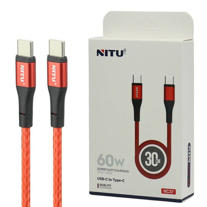 کابل پاور بانکی تایپ سی به تایپ سی نیتو مدل NITU NC37 Type-C to Type-C
