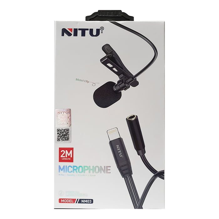 میکروفون یقه ای آیفون نیتو مدل NITU NM03 MICROPHONE 2M LIGHTNING