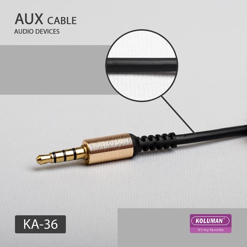 کابل AUX سرخم کلومن مدل KOLUMAN KA-36