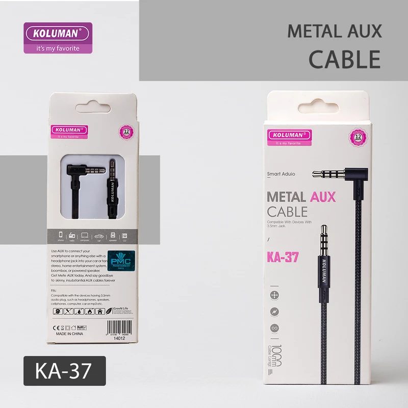 کابل AUX سرخم کلومن مدل KOLUMAN KA-37