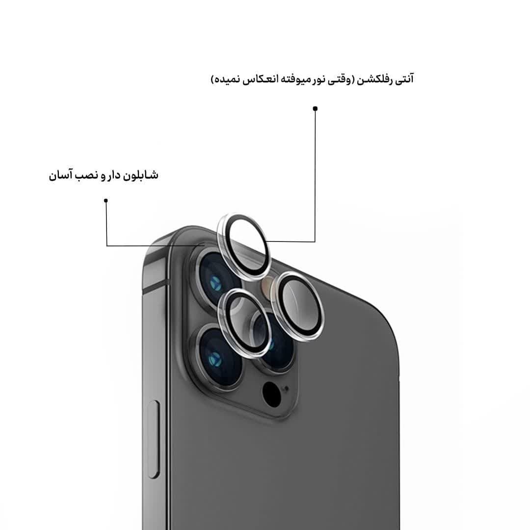 گلس لنز آیفون 15 پرو/پرومکس کازوم شابلون دار KUZOOM