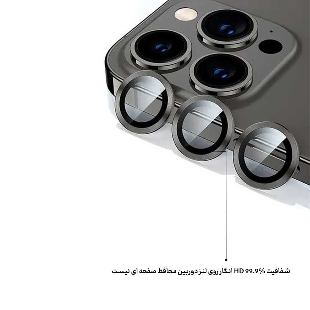 گلس لنز آیفون 15 کازوم شابلون دار KUZOOM