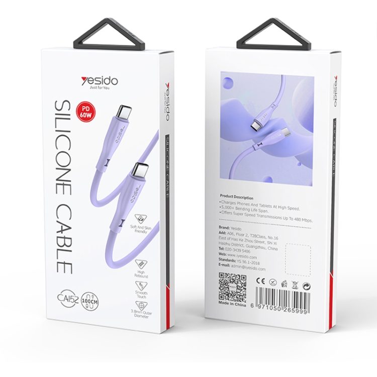 کابل تایپسی به تایپسی 60 وات YESIDO CA152