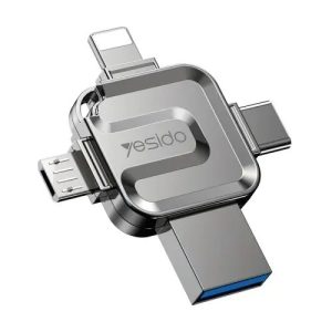 مبدل OTG و فلش مموری 4 سر یسیدو 256 گیگابایت YESIDO FL15 256GB Flash Drive