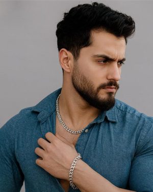 ست گردنبند و دستبند Cartier مدل zar (نقره ای)