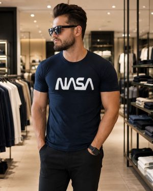 تیشرت مردانه مدل NASA (سورمه ای)