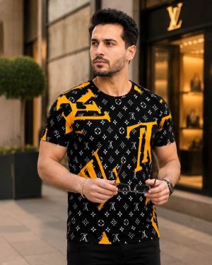 تیشرت مردانه طرح LV (نارنجی) کد6529