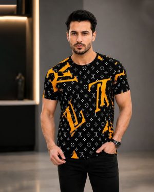 تیشرت مردانه طرح LV (نارنجی) کد6529