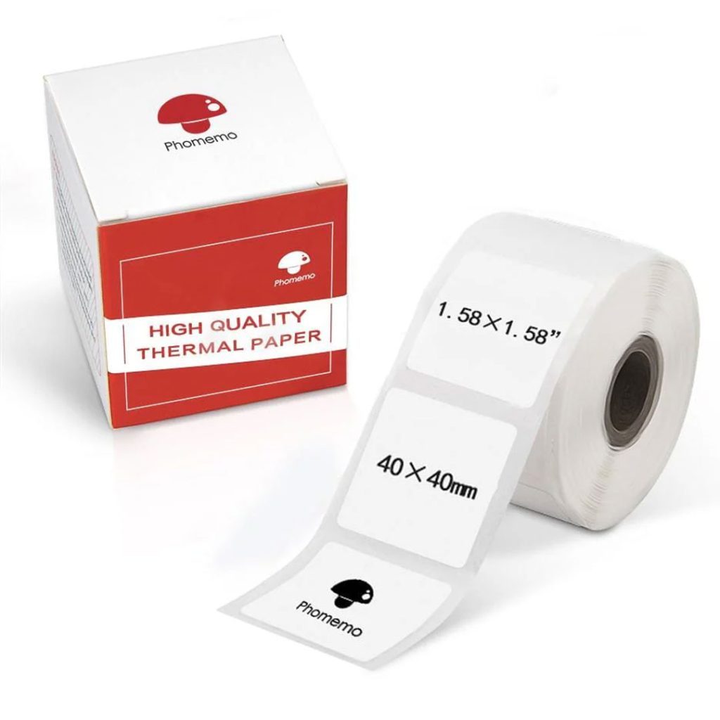 لیبل پرینتر حرارتی سایز 40×40 سفید مربع