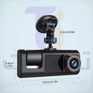 دوربین ثبت وقایع خودرو بلک باکس مدل C309 سه لنز با کیفیت فول اچ دی