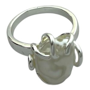 انگشتر زنانه مینیمال ابنقره مدل مروارید کد R5079
