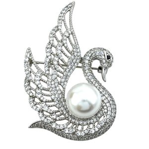 گل سینه زنانه ژوپینگ مدل قو کد G4168