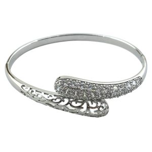 دستبند زنانه  ژوپینگ بنگل مدل جواهری کد B5414