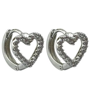 گوشواره زنانه ژوپینگ مدل قلب جواهری کد E6309
