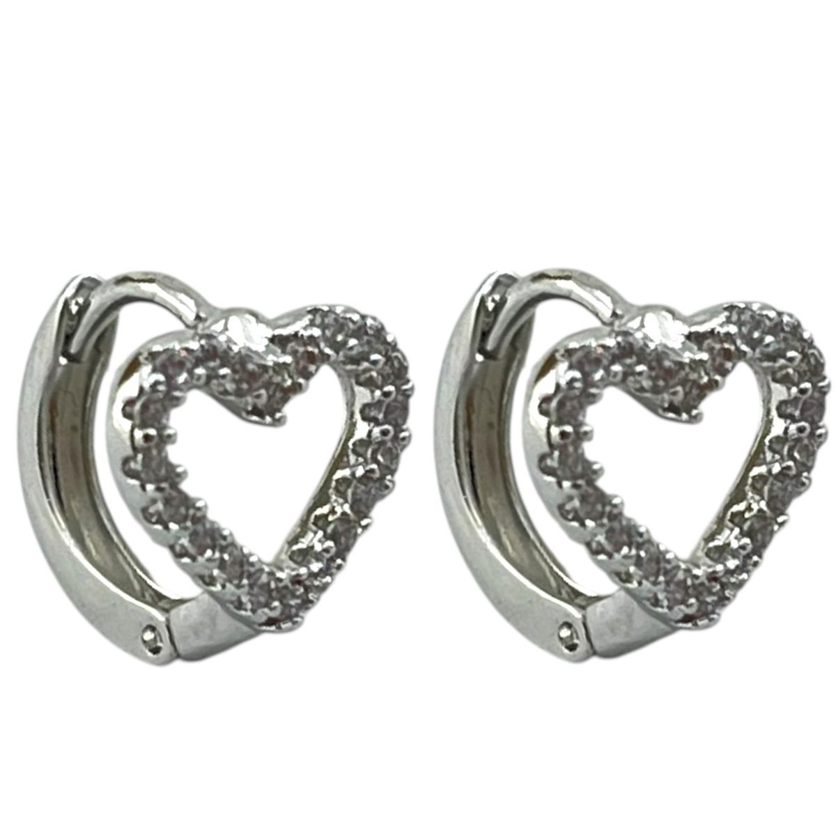 گوشواره زنانه ژوپینگ مدل قلب جواهری کد E6309