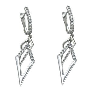 گوشواره زنانه ژوپینگ مدل لوزی کد E6281
