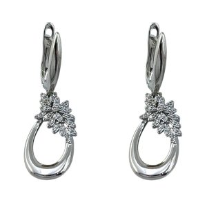 گوشواره زنانه ژوپینگ مدل گل جواهری کد E6279