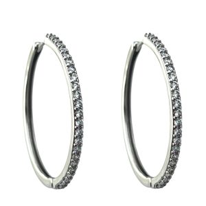 گوشواره زنانه ژوپینگ مدل حلقه جواهری کد E6276