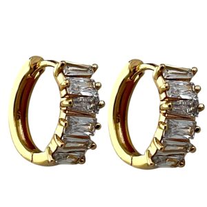 گوشواره زنانه ژوپینگ مدل نگین جواهری کد E6252