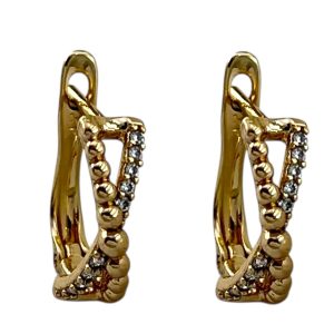 گوشواره زنانه ژوپینگ مدل نگین جواهری کد E6244