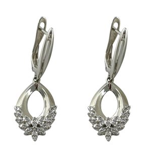 گوشواره زنانه ژوپینگ مدل گل جواهری کد E6333