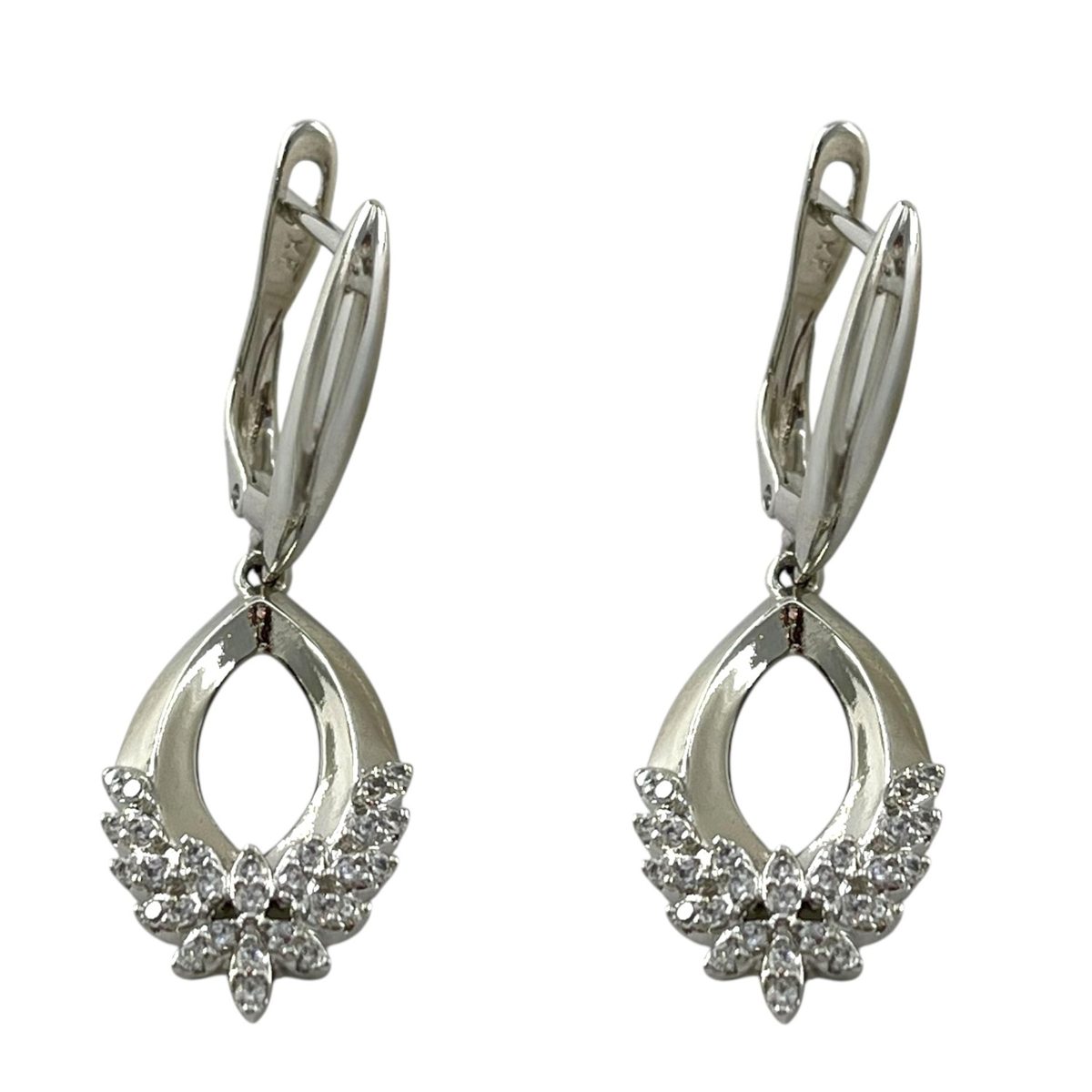 گوشواره زنانه ژوپینگ مدل گل جواهری کد E6333