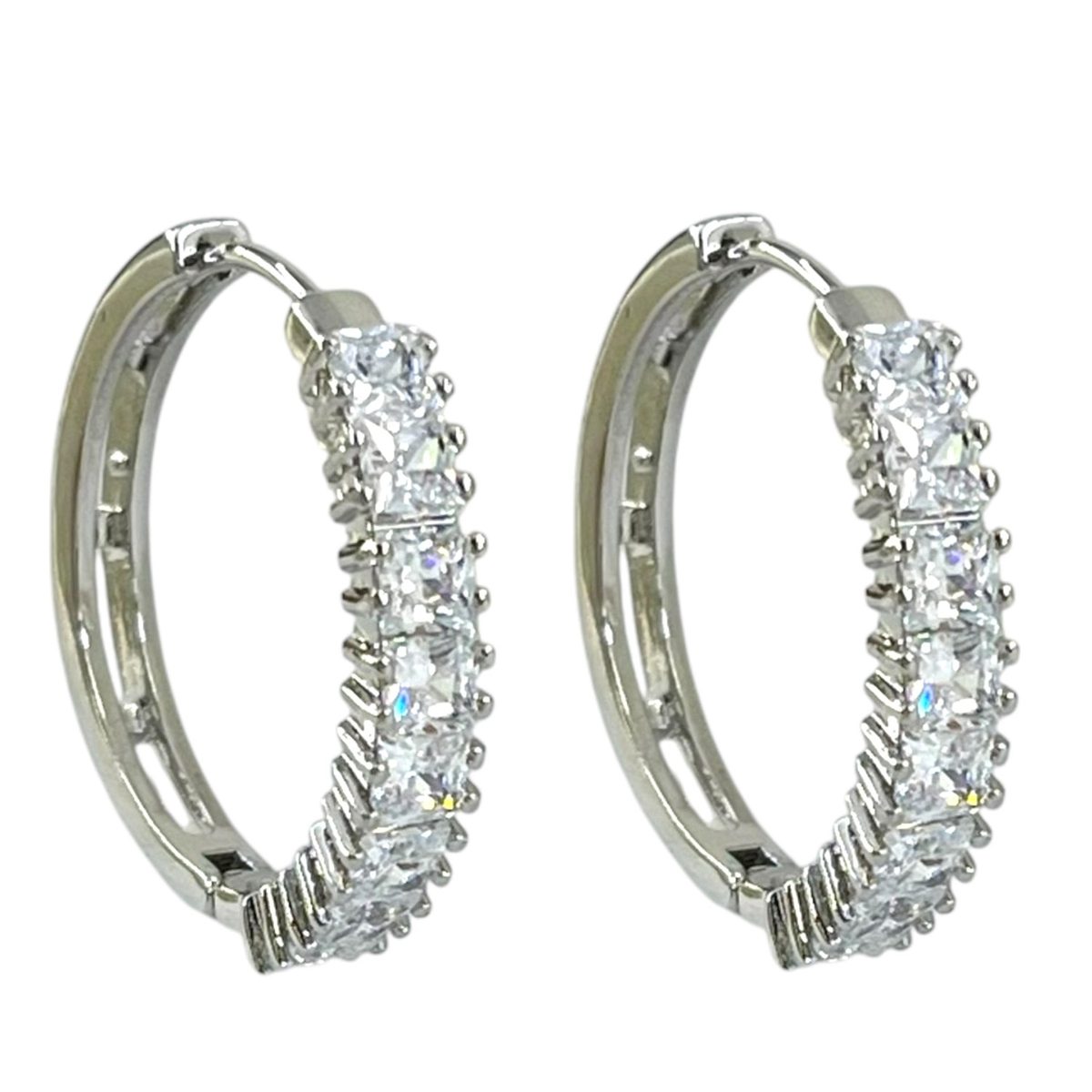 گوشواره زنانه ژوپینگ  مدل نگین دار تنیسی کد E6380