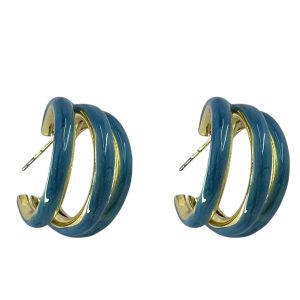 گوشواره زنانه میناکاری مدل حلقه ای کد E6419