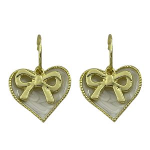 گوشواره زنانه میناکاری مدل قلب پاپیون کد E6389