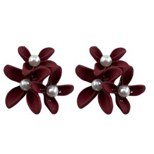 گوشواره زنانه مدل گل و مروارید کد E6486