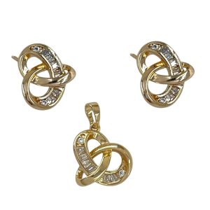 نیم ست زنانه ژوپینگ گره جواهری کد M4381